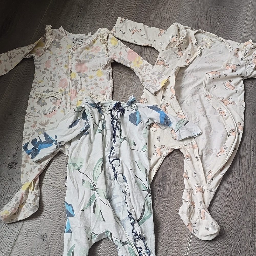 Floral and Animal Print Baby Onesies